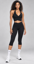 JAYVIA Contour Wrap Capri Legging – Black