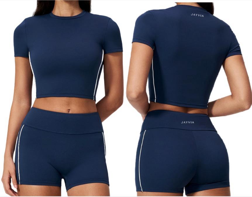 JAYVIA Motion Crop Top — Navy